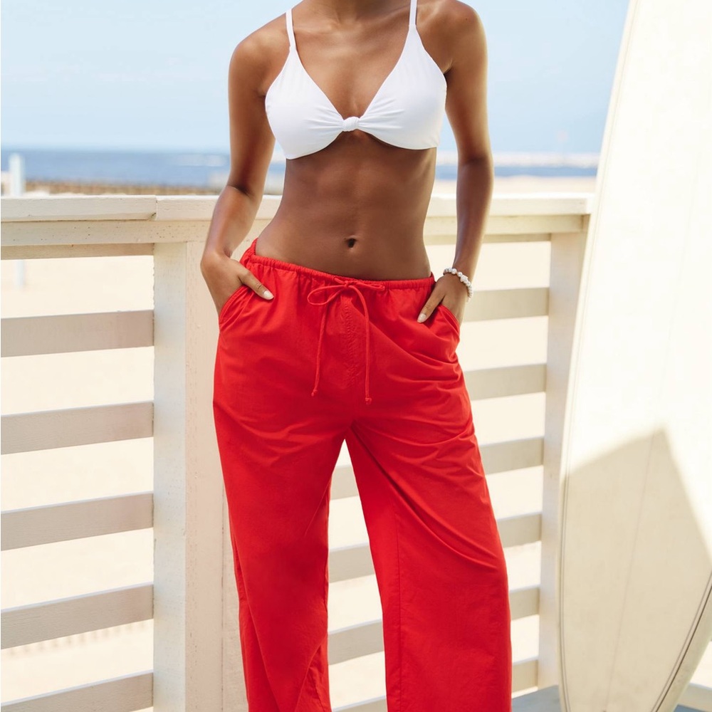L*Space Vibrant Red Cotton Women's Pants